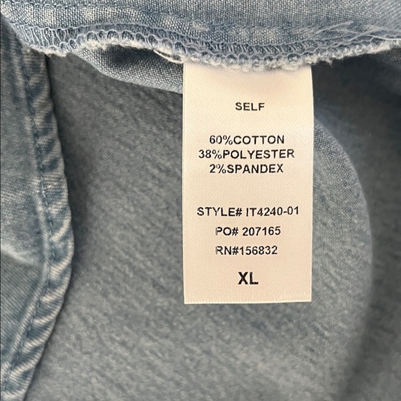 BiBi Light Blue Ruffle Sleeve Blouse NWT - Picture 9 of 10